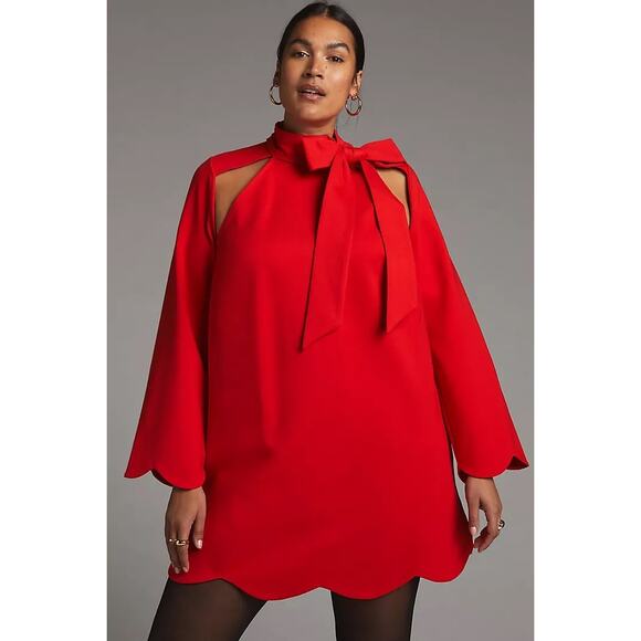 Maeve Neck Tie Shift Mini Dress size large - Picture 8 of 13